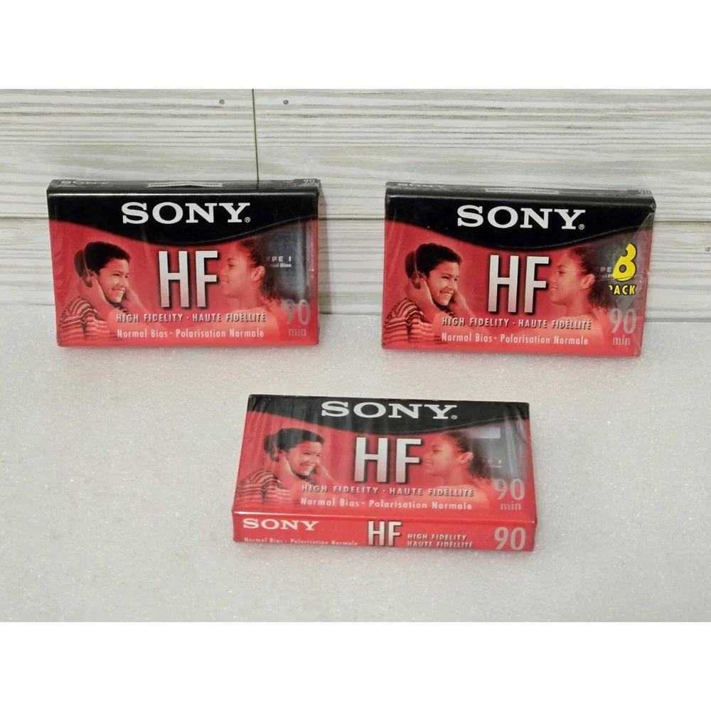 Lot of 3 - Blank SONY HF Cassette Tapes Sealed And Brand New 90 Minute Tape
